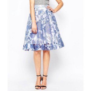 French Connection Blue & White Flirty Skirt Size 4